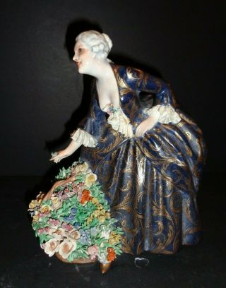 Rare Antique Luigi Fabris Capodimonte Italian Large Lady Figurine Signed 7