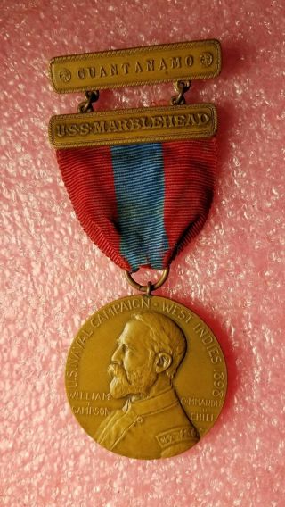 Spanish American War Sampson Medal Named Us Marblehead West Indies