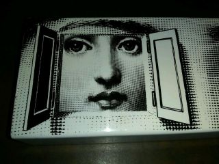 Fornasetti Milano Metal Wood Art Box trinket desk occhio con Finestra eye decor 2