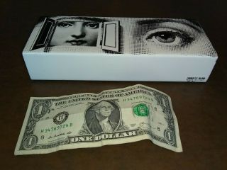 Fornasetti Milano Metal Wood Art Box trinket desk occhio con Finestra eye decor 4