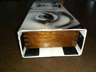 Fornasetti Milano Metal Wood Art Box trinket desk occhio con Finestra eye decor 6