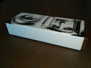 Fornasetti Milano Metal Wood Art Box trinket desk occhio con Finestra eye decor 7