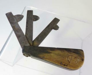 Antique Civil War Period Fleam Bleeder Horn Casing As Found
