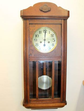 Antique Wall Clock Chime Clock Regulator 1920th Century Fms