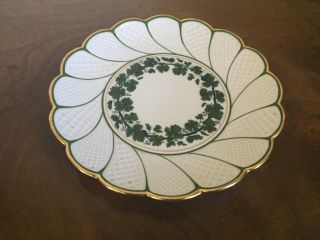 Antique German Meissen Porcelain Platter Plate Green Napoleon Ivy Gold Gilt Rim 3