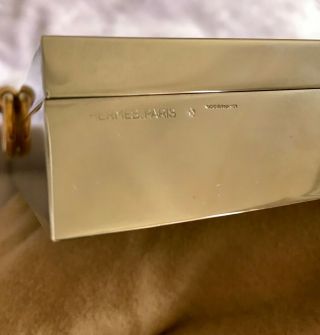 Vintage Hermes Silver Gold Humidor Cigar Box 50s 5