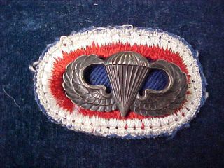 Orig Ww2 Us Sterling Silver Airborne Jump Wing Paratrooper