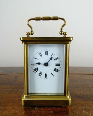 Antique French Travel Brass Carriage Clock By Duverdrey & Bloquel C1910