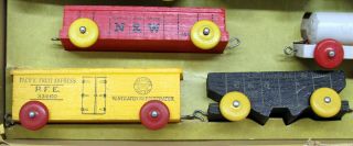 FA Strombecker National Fast Freight Wooden Train Set OB Vintage c.  1930 ' s 5
