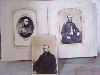 Antique GEM PHOTO ALBUM w5 CIVIL WAR SOLDIER CDV Wheeler Palmer Mead Gillett CT 5