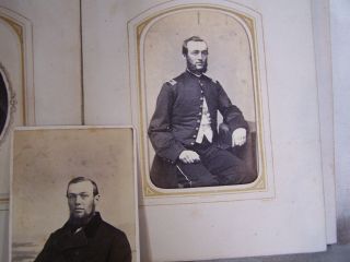 Antique GEM PHOTO ALBUM w5 CIVIL WAR SOLDIER CDV Wheeler Palmer Mead Gillett CT 8