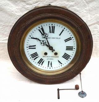 French Country Wall Clock Roman Dial Gong Angers