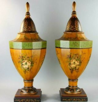 Classical Painted Large Adams Style Urns Urn