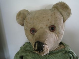Old Vintage Primitive Jointed Tall Teddy Bear Long Nose Great Face Wonderful 2