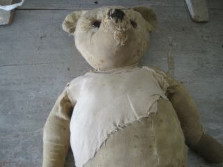 Old Vintage Primitive Jointed Tall Teddy Bear Long Nose Great Face Wonderful 7