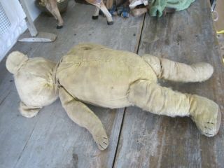Old Vintage Primitive Jointed Tall Teddy Bear Long Nose Great Face Wonderful 8