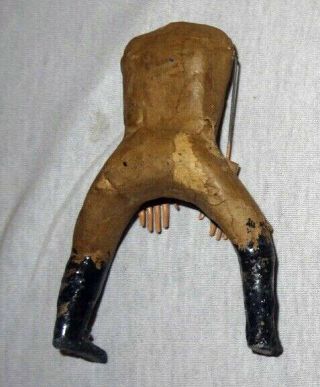 c1880 antique French paper mache & metal Automaton doll rider body 3