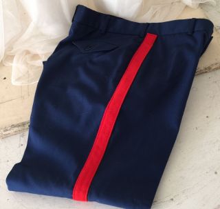 USMC Dress Blues Pants Trousers Blood stripes 36 L Altered inseam 33 Waist 38” 11