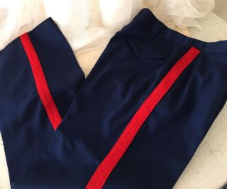 USMC Dress Blues Pants Trousers Blood stripes 36 L Altered inseam 33 Waist 38” 8