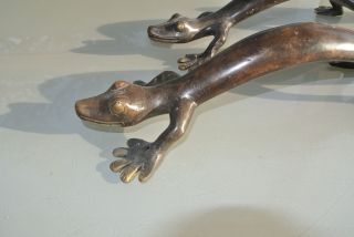 2 large GECKO brass door vintage old style house PULL handle 35cm aged curly B 3