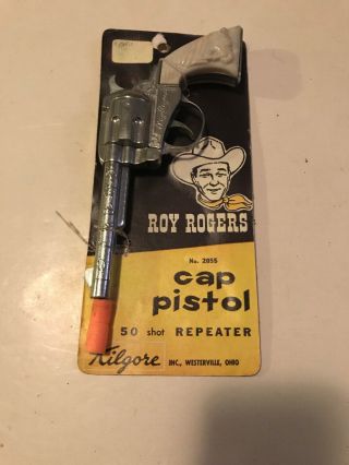 1950s Vintage Roy Rogers Kilgore Cap Gun 8 " Old Stock Rare Moc 2055