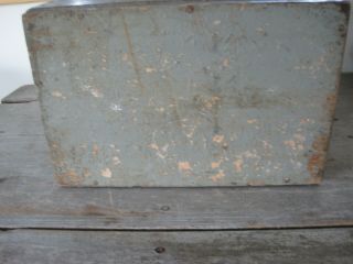 Old Vintage Primitive Grey Paint Wood Tote with Four Dividers American 10
