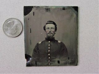 Rare Civil War Ambrotype Photograph,  Union Soldier,  Officer,  Captain