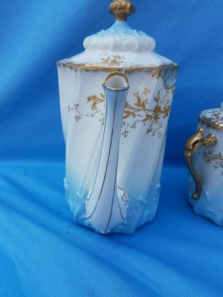 Antique French,  Rare coffee service,  Porcelain Limoges,  Stamped Bac and Perigault 11