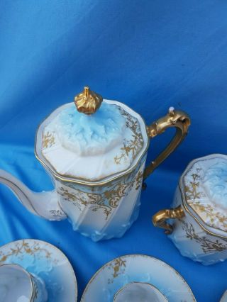 Antique French,  Rare coffee service,  Porcelain Limoges,  Stamped Bac and Perigault 7