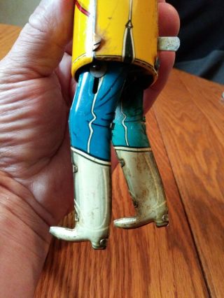 Vintage 1950s Louis Marx Climbing Fireman Wind Up Tin Toy 10