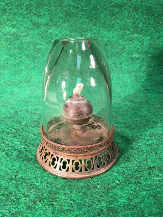 Larger Antique Opium Wars Era Oil Lamp Artifact Thick Glass A