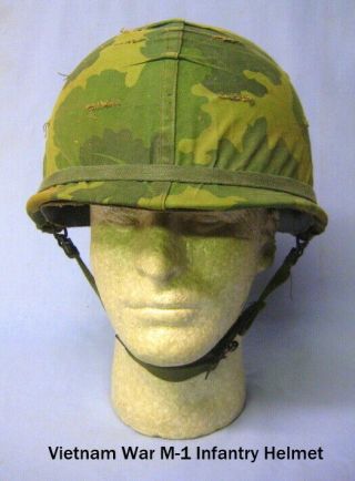 Early - Vietnam War M - 1 Infantry Helmet,  Firestone Liner,  All Dated To 1965