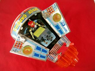 Battery Op Space Capsule Rocket Vintage Tin Toy Made In Japan Rare Has Issues