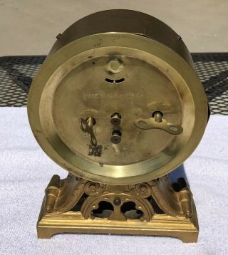 1910’s Antique Seth Thomas Cast Iron Mantel Self Desk Clock With Alarm 7