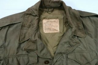 VINTAGE WWII M - 1943 Field Jacket Size 36 R SMALL USA ARMY AUTHENTIC 4