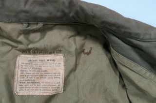 VINTAGE WWII M - 1943 Field Jacket Size 36 R SMALL USA ARMY AUTHENTIC 8