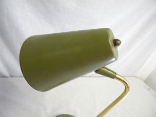 Vintage Lightolier Pivoting Desk Light Classic Mid Century Design Green 5