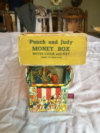 Punch And Judy Money Box Tin Vintage Bank - Price Cut