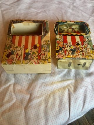 PUNCH AND JUDY MONEY BOX TIN Vintage BANK - PRICE CUT 5