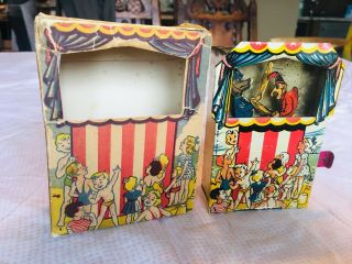 PUNCH AND JUDY MONEY BOX TIN Vintage BANK - PRICE CUT 8