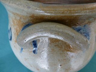Antique Salt Glaze Ovoid Blue Decorated Stoneware Crock 6