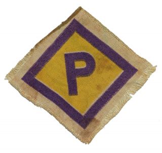 Ww2 German Patch Of Polish Forced Laborer Worker Poland Letter P