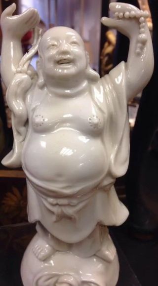Blanc De Chine Antique Chinese Buddha Figurine.  Approx 8/9 " Tall.  - Stunning