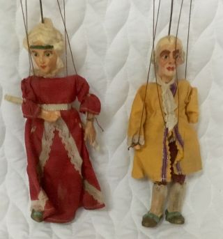 Vintage King And Queen Marionettes By Milos Kasal Of Prague