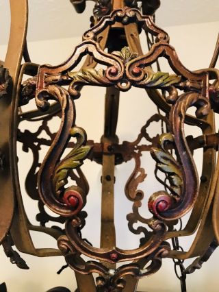 Antique Art Nouveau Hanging Light Fixture /chandelier