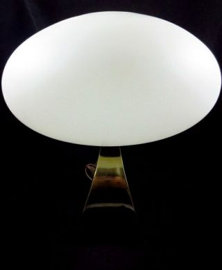 MID CENTURY MODERN LAUREL MUSHROOM LAMP CHROME ARCHED BASE 2