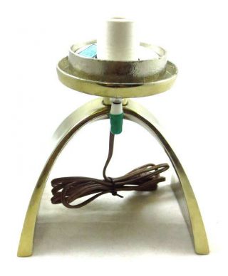 MID CENTURY MODERN LAUREL MUSHROOM LAMP CHROME ARCHED BASE 7