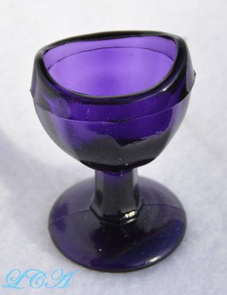 Purple Amethyst Fancy Beveled Antique Eye Wash Cup Hand Blown