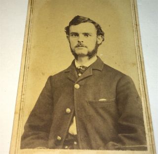 Rare Antique American Civil War Uniform Soldier Williamsburg York Cdv Photo