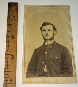 Rare Antique American Civil War Uniform Soldier Williamsburg York CDV Photo 6